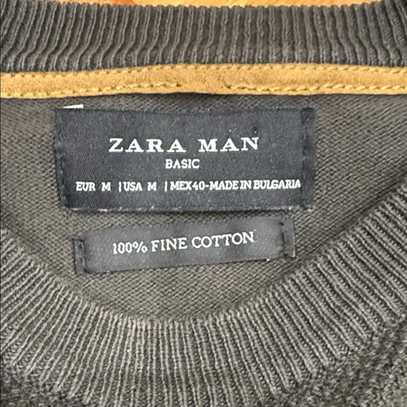 Zara Crewneck Sweater with Elbow Patches - Picture 2 of 9